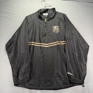 Las Vegas Golden Knights Jacket Mens 2XL Black Windbreaker Pullover NHL
